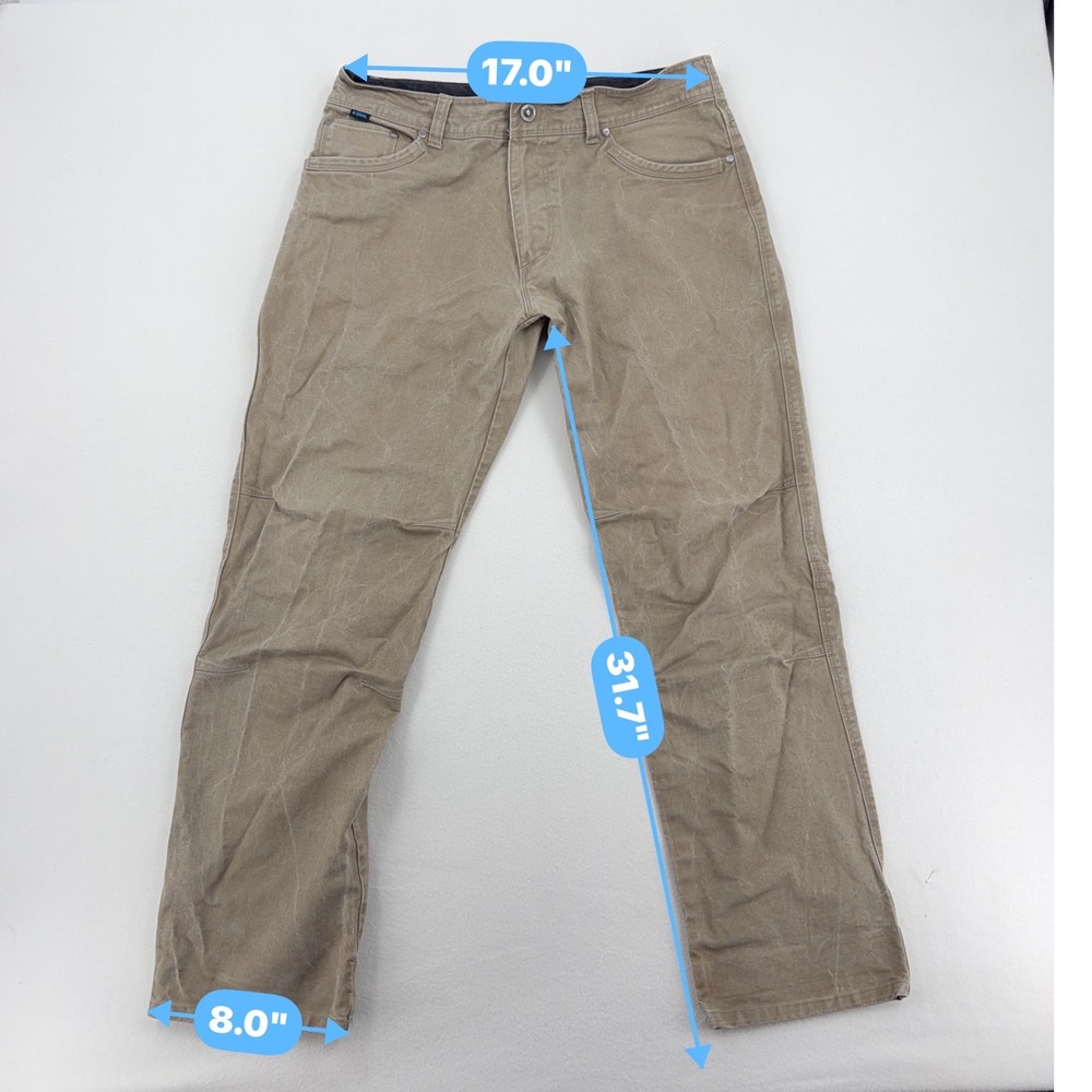 Kuhl Rydr Pants Mens 34x32 Khaki Tan Articulated Workwear Hiking Excellent - Picture 8 of 16
